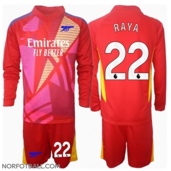 Billige Fotballdrakt Arsenal David Raya #22 Keeper Replika Bortedraktsett Barn 2024-25 Langermet (med bukser)
